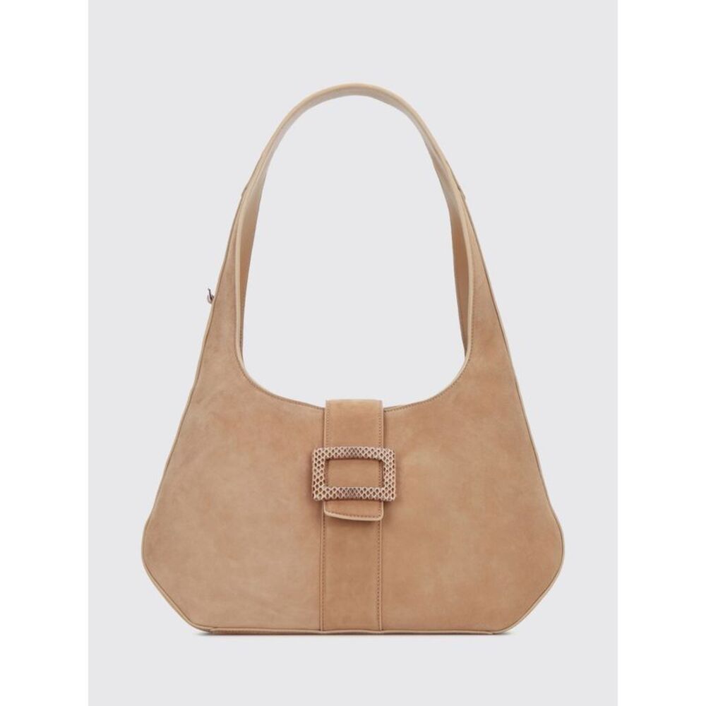 Roger Vivier Women Roger Vivier Belle Vivier Suede Hobo Bag With Engraved Plaque